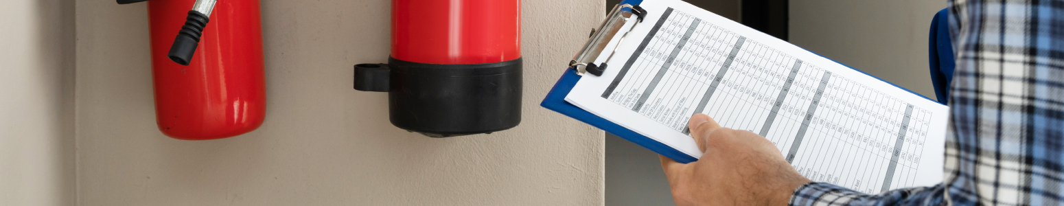 Audit being performed by man holding clipboard