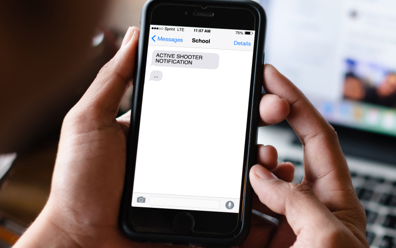 Cell Phone with an active shooter notification