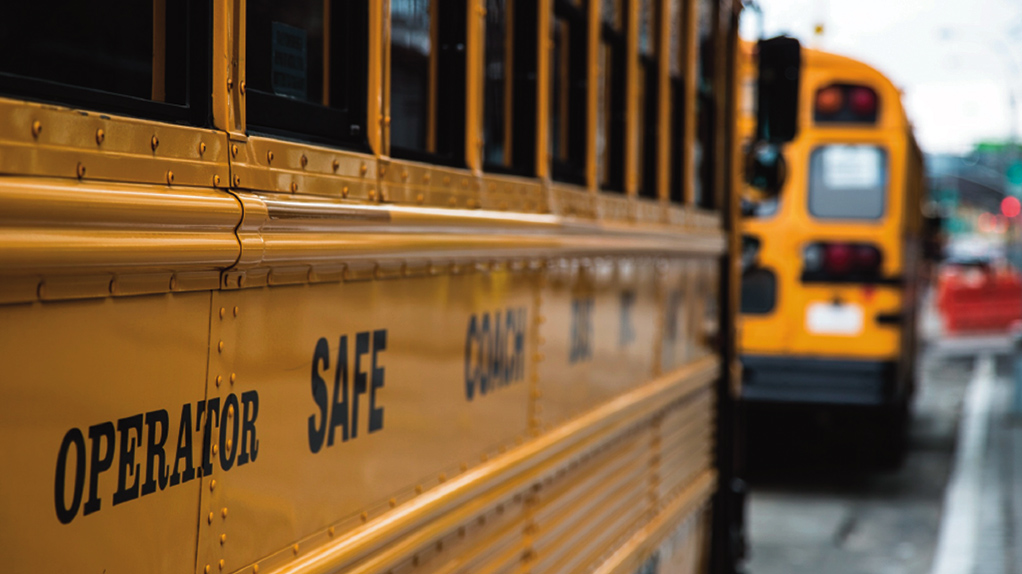 school busses lined up